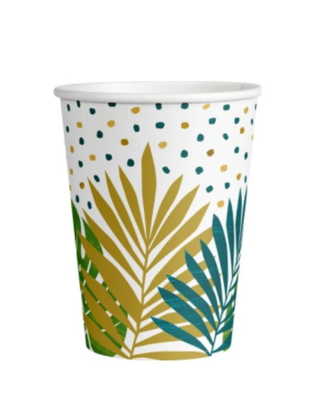 Tazze tropicali verdi e dorate