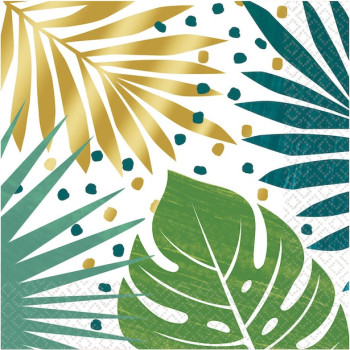 Tropische grüne und goldene Servietten
