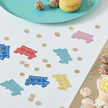 Confettis d'anniversaire Rainbow - Déco de table Arc-en-ciel - Bellefete.ch