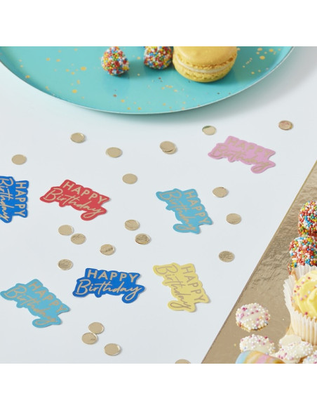 Confettis d'anniversaire Rainbow - Déco de table Arc-en-ciel - Bellefete.ch