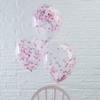 Palloncini di coriandoli Rosa - Bellefete.ch - Svizzera - Decorazioni per feste