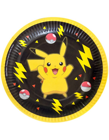 Assiettes à dessert d'anniversaire Pokémon