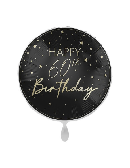 Ballon d'anniversaire 60 ans Champagne et Noir