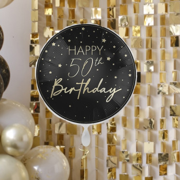 Geburtstagsballon 50 Jahre Champagner und Schwarz für Partydekorationen | BelleFete.ch 2