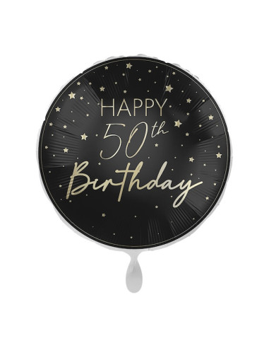Ballon zum 50. Geburtstag in Champagner und Schwarz | Elegante Dekoration | BelleFete.ch