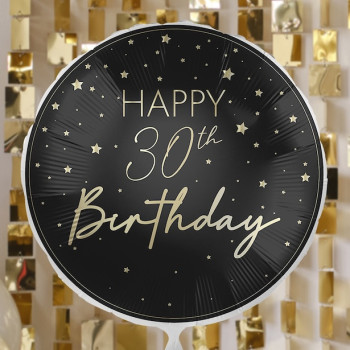 Geburtstagsballon 30 Jahre Champagner und Schwarz – elegante festliche Dekoration | BelleFete.ch