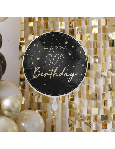 Champagnerfarbener und schwarzer Ballon zum 30. Geburtstag | BelleFete.ch