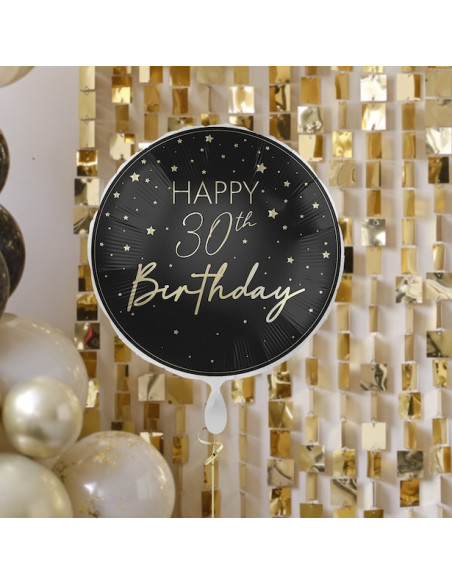 Palloncino per il 30° compleanno color champagne e nero | BelleFete.ch