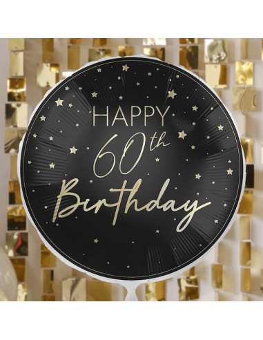 Schwarzer und goldener Ballon zum 60. Geburtstag