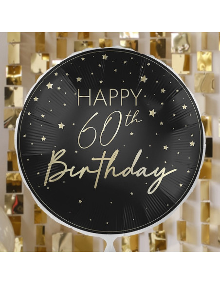Palloncino 60° Compleanno Champagne e Nero