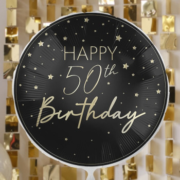 Palloncino di compleanno 50 anni Champagne e Nero per decorazioni di festa | BelleFete.ch