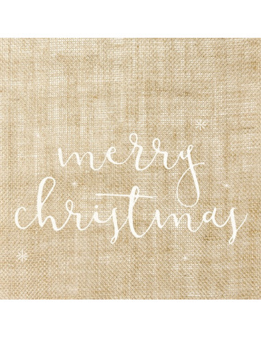 Chemin de table en jute Merry Christmas