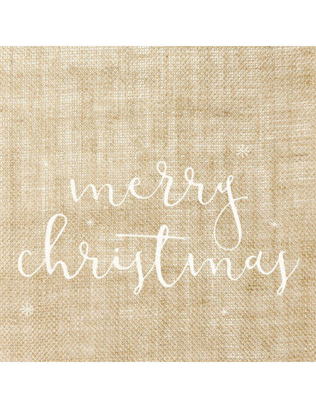 Chemin de table en jute Merry Christmas