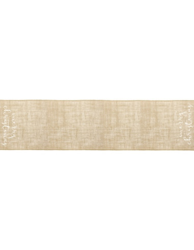 Chemin de table en jute Merry Christmas