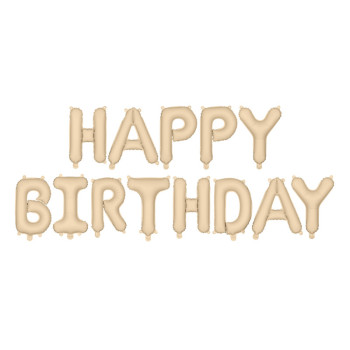 Ballongirlande "Happy Birthday" Pastellbeige - Geburtstagsdekoration - Bellefete.ch