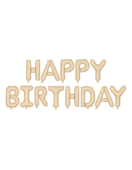 Ghirlanda di palloncini "Buon Compleanno" Beige pastello - Decorazione di compleanno - Bellefete.ch Ghirlanda di palloncini "Buon Compleanno" Beige pastello - Decorazione di compleanno - Bellefete.ch