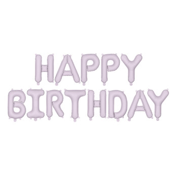 Ballongirlande "Happy Birthday" Pastellviolett - Geburtstagsdekoration - Bellefete.ch