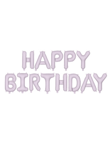 Ballongirlande "Happy Birthday" Pastellviolett - Geburtstagsdekoration - Bellefete.ch