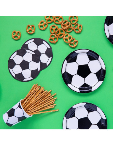 Piatti da dessert a tema calcio - Festa di compleanno per bambini a tema sportivo