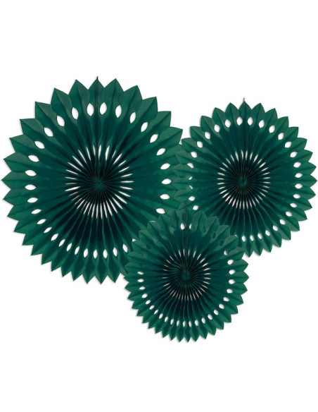 Fächerdekorationen Dunkelgrün - Partydekoration - Bellefete.ch