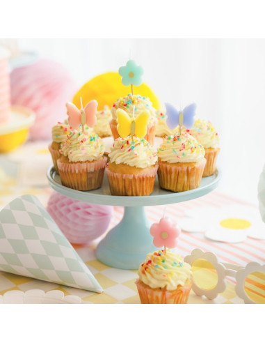 Schmetterlings-Geburtstagskerzen - Kuchendekoration