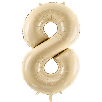 Palloncino in alluminio numero "8" Beige Pastello - Decorazione di compleanno - Bellefete.ch 2