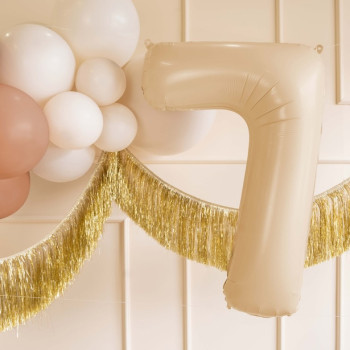 Ballon en aluminium chiffre "7" Beige Pastel - Articles de fête - Bellefete.ch