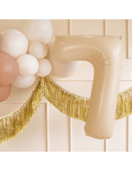 Ballon en aluminium chiffre "7" Beige Pastel - Articles de fête - Bellefete.ch