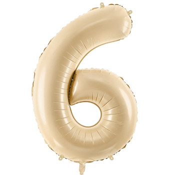 Palloncino in alluminio numero "6" Beige Pastello - Bellefete.ch - Svizzera - Palloncini numeri 2