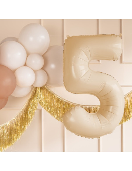 Aluminium Ballon Nummer "5" Beige Pastell - Festliche Dekoration für Kinder und Erwachsene - Bellefete.ch Aluminium Ballon Nummer "5" Beige Pastell - Festliche Dekoration für Kinder und Erwachsene - Bellefete.ch