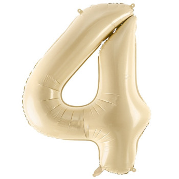 Ballon alu Chiffre "4" Beige Pastel - Décoration festive enfant et adulte - Bellefete.ch 2