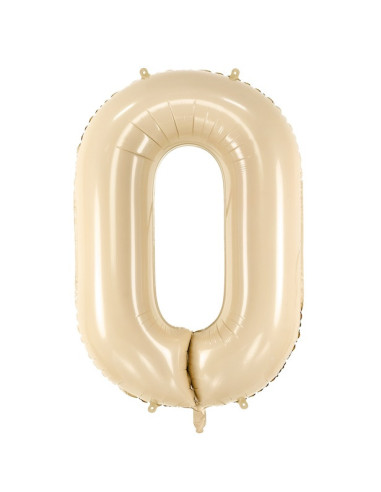 Ballon alu Chiffre "0" Beige Pastel