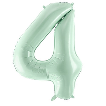 Palloncino in alluminio Numero "4" Verde Pastello - Accessorio festa per bambini e adulti - Bellefete.ch 2