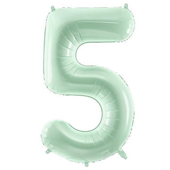 Palloncino in alluminio Cifra "5" Verde Pastello - Accessorio festa per bambini e adulti - Bellefete.ch 2
