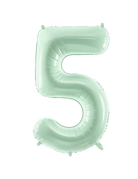 Ballon alu Chiffre "5" Vert Pastel - Accessoire fête enfant et adulte Ballon alu Chiffre "5" Vert Pastel - Accessoire fête enfant et adulte