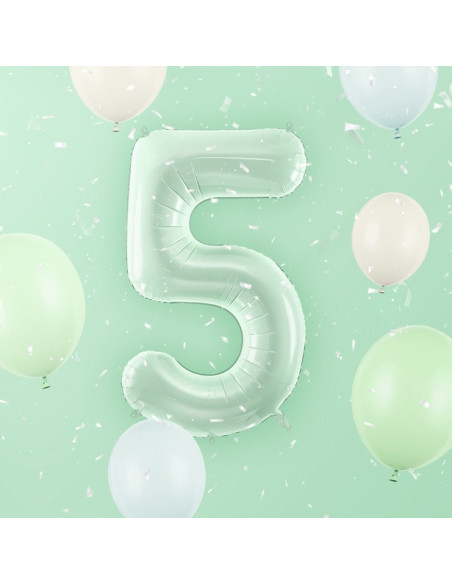 Palloncino in alluminio Cifra "5" Verde Pastello - Accessorio festa per bambini e adulti - Bellefete.ch Palloncino in alluminio Cifra "5" Verde Pastello - Accessorio festa per bambini e adulti - Bellefete.ch