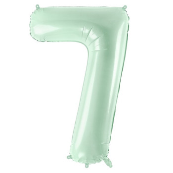 Aluminiumballon Nummer "7" Pastellgrün - Partyzubehör für Kinder und Erwachsene - Bellefete.ch 2