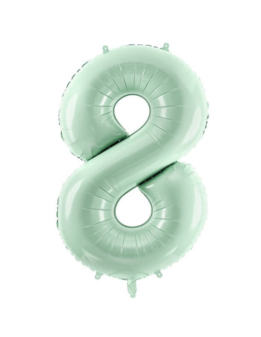 Ballon alu Chiffre "8" Vert Pastel