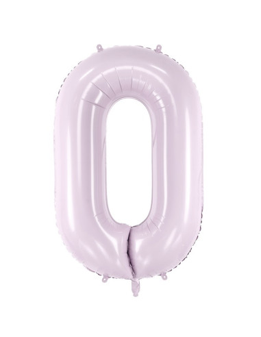 Palloncino foil Numero “0” Viola Pastello