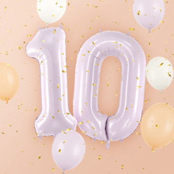 Ballon alu Chiffre "0" Violet Pastel - Décoration fête enfant, ado et adulte - Bellefete.ch 2