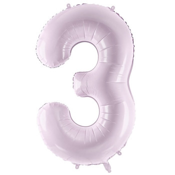 Ballon alu Chiffre "3" Violet Pastel - Décoration fête enfant, ado et adulte - Bellefete.ch 2