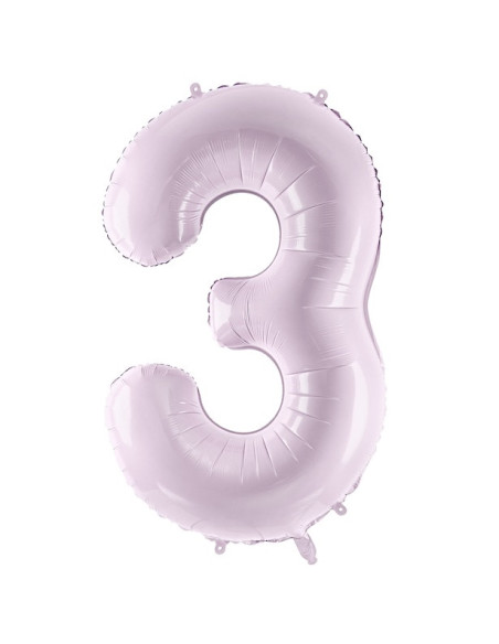 Ballon alu Chiffre "3" Violet Pastel - Décoration fête enfant, ado et adulte