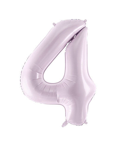 Palloncino in foil con numero "4" viola pastello - Decorazione per feste per bambini, adolescenti e adulti