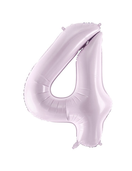 Folienballon mit der Zahl „4“ in Pastellviolett – Partydekoration für Kinder, Jugendliche und Erwachsene