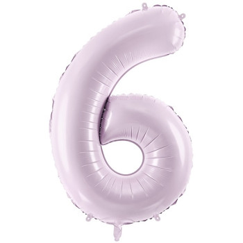 Palloncino in alluminio Cifra "6" Viola Pastello - Decorazione festa bambino, adolescente e adulto - Bellefete.ch 2