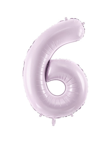 Ballon alu Chiffre "6" Violet Pastel - Décoration fête enfant, ado et adulte