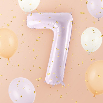 Aluminiumballon Nummer "7" Pastellviolett - Partydekoration Kinder, Jugendliche und Erwachsene - Bellefete.ch