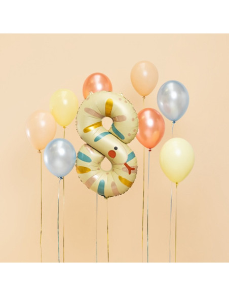 Ballon Mylar Chiffre 8 - Serpent - Déco anniversaire thème animaux