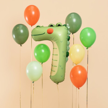 Mylar Ballon Nummer 7 - Krokodil - Bellefete.ch - Schweiz - Geburtstagsdekoration für Kinder 2