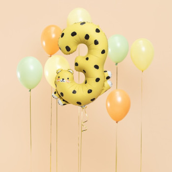 Palloncino Mylar Numero 3 - Ghepardo - Bellefete.ch - Svizzera - Decorazione di compleanno per bambini 2